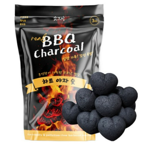 숯모아 감성 가득 하트 야자 숯 3kg (1개)_이미지