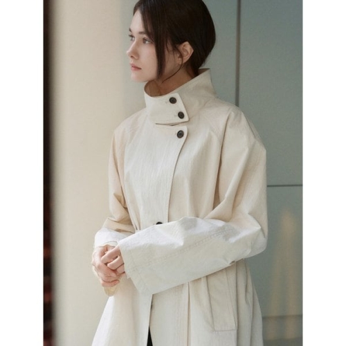 포토리뷰 High neck Ha Trench coat Cream AT6JAA006CR 1082595