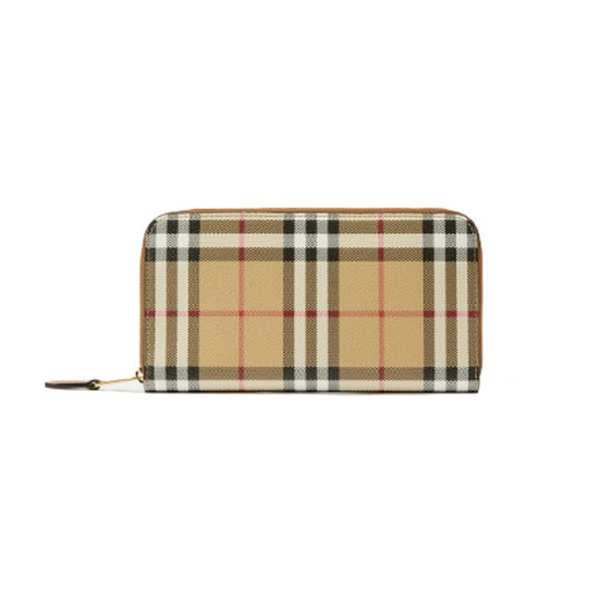 버버리 체크 레더 지퍼라운드 지갑 8070598