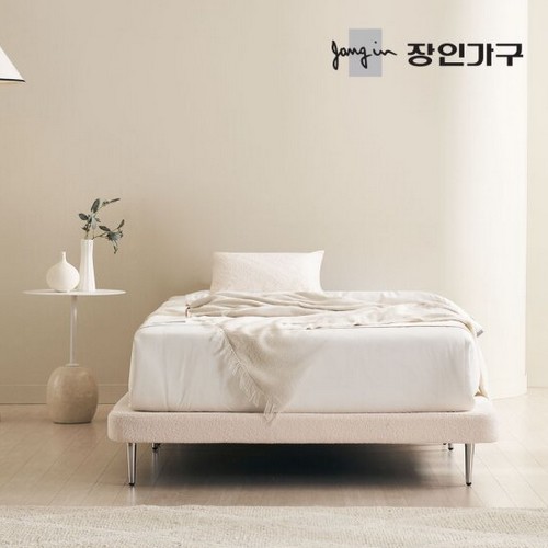 장인가구 도우 부클레 무헤드 다릿발 침대 K (본넬스프링)_이미지