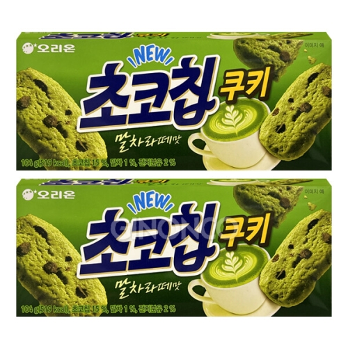 오리온 초코칩쿠키 제주말차라떼맛 104g (2개)