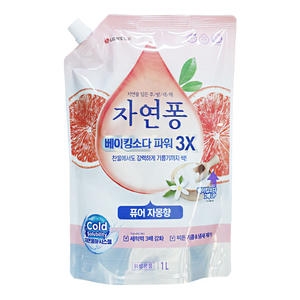자연퐁 베이킹소다 파워 3X 퓨어 자몽향 리필 1L (1개)_이미지