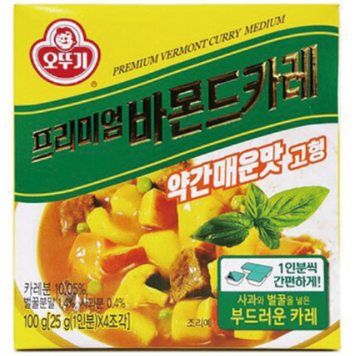 오뚜기 프리미엄 바몬드카레 약간매운맛 고형 100g (18개)_이미지