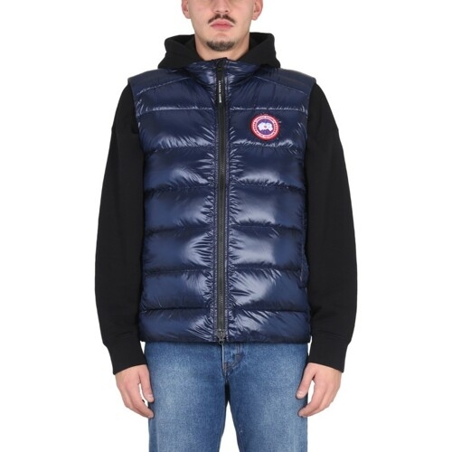 FW22 캐나다 구스 Sleeveless T-shirt DOWN VEST WITH LOGO PATCH BLUE 2229M_63