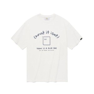 와키윌리 반팔 티셔츠 BLOOMING SH엠오오 ARCH LOGO T-SHIRT WHITE TC182164_이미지