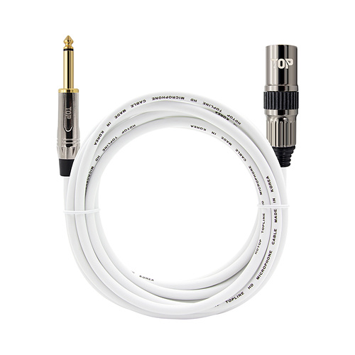 탑라인에이치디 HDTOP 5.5 모노 to XLR 메탈화이트 케이블 (7m, HT-TP3326)
