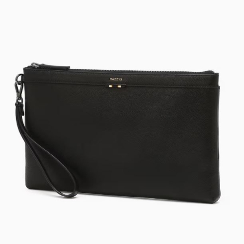 로고 프린트 가죽 클러치백_HJHO6E530BK