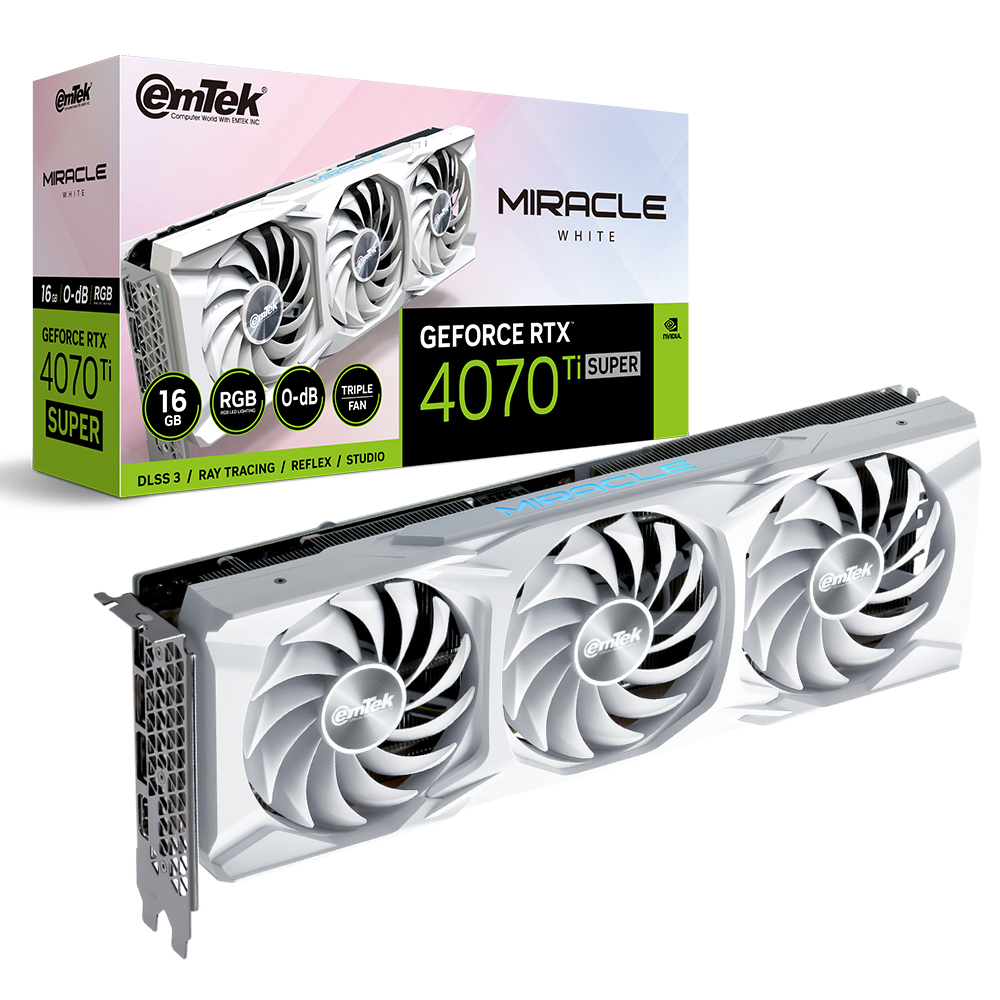 이엠텍 지포스 RTX 4070 Ti SUPER MIRACLE WHITE D6X 16GB_이미지