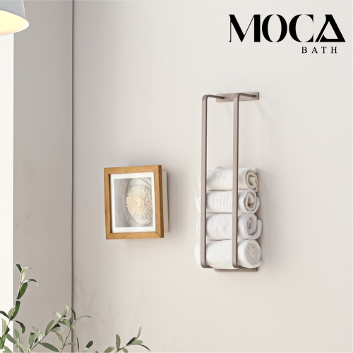 모카바스 무타공 욕실 화장실 호텔식 수건걸이 주방 선반 헹거 니켈사틴