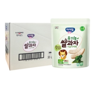 일동후디스 아이얌 유기농 쌀과자 시금치 떡뻥 30g (18개)