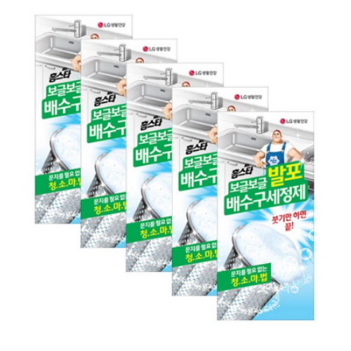 홈스타 보글보글 발포 배수구세정제 40g 3개입 (5개)_이미지