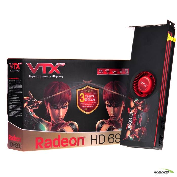 VTX3D �󵥿� HD 6990 D5 4GB