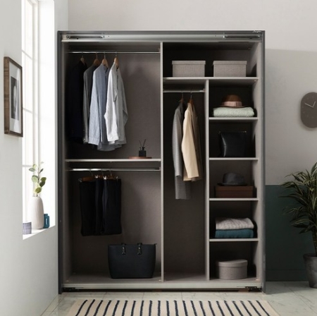 파란들 리홈 베이직 선반형 슬라이딩 옷장 (166cm)_이미지