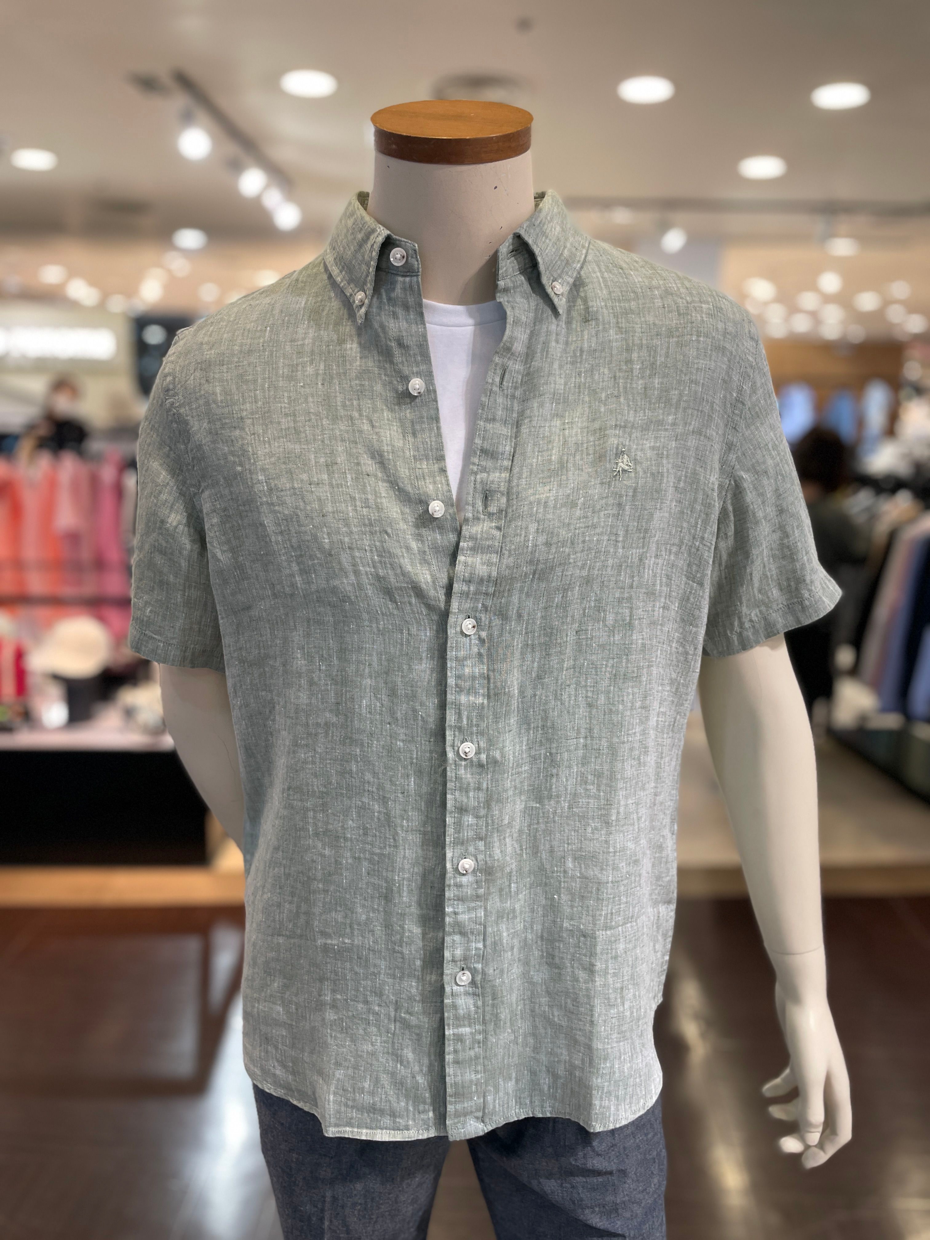 남성 린넨 반소매 셔츠 ZG2W1351