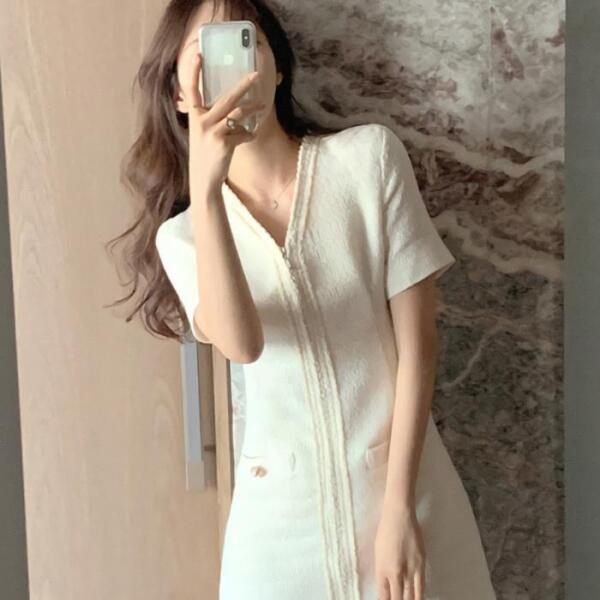 디작소 기타 여성 여름 위티 트위드 하객룩 미니원피스 33710046_이미지