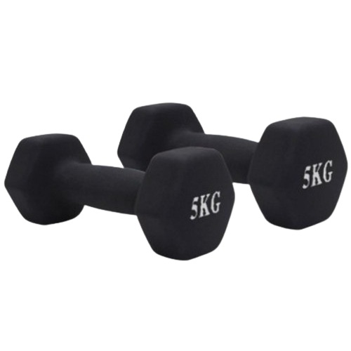 홈트러브 네오프렌 육각 아령 세트 (5kg, 2개)_이미지