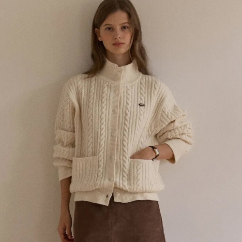 아워호프 Caroline Wool High-Neck Button Cardigan 4colors H25WT-KN01_이미지