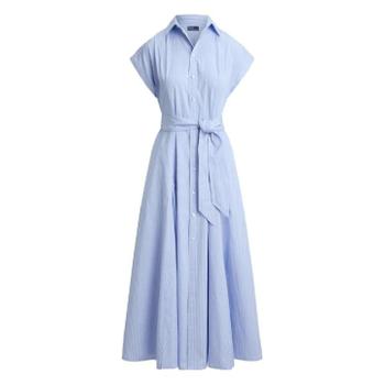 폴로 A라인 스트라이프 미디 셔츠 드레스 211A96363001 T