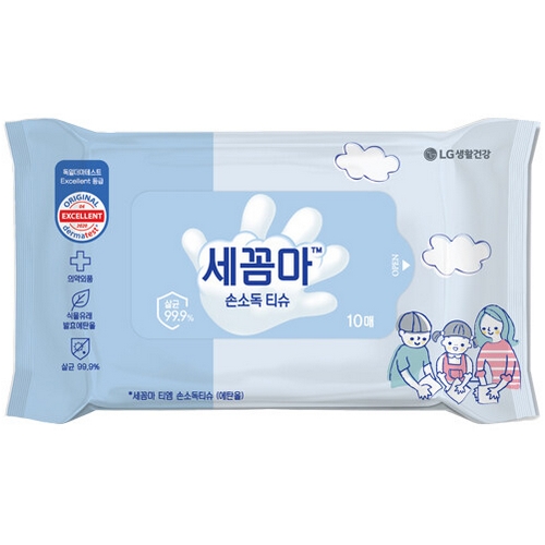 세꼼마 ㅤ손소독 티슈 리필형 10매 (12팩)_이미지