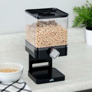 허니캔두 컴팩트 시리얼 디스펜서 블랙 W 18.26cm H 30.8cm D 16.3cm 1개