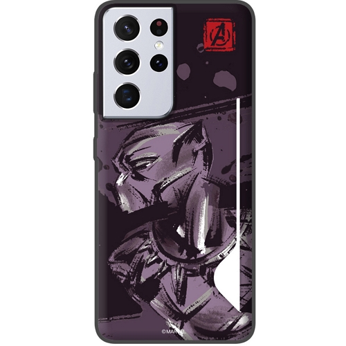 아스카코리아 갤럭시S23 울트라 마블 블랙팬서 페인팅 카드 하드 케이스_이미지