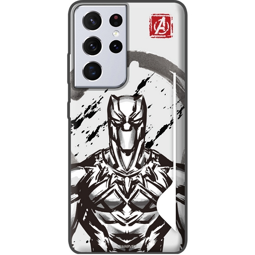 아스카코리아 갤럭시S23 울트라 마블 블랙팬서 페인팅 카드 하드 케이스_이미지