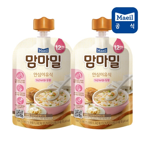 매일유업 맘마밀 안심이유식 가리비와 두부 100g (20개)_이미지