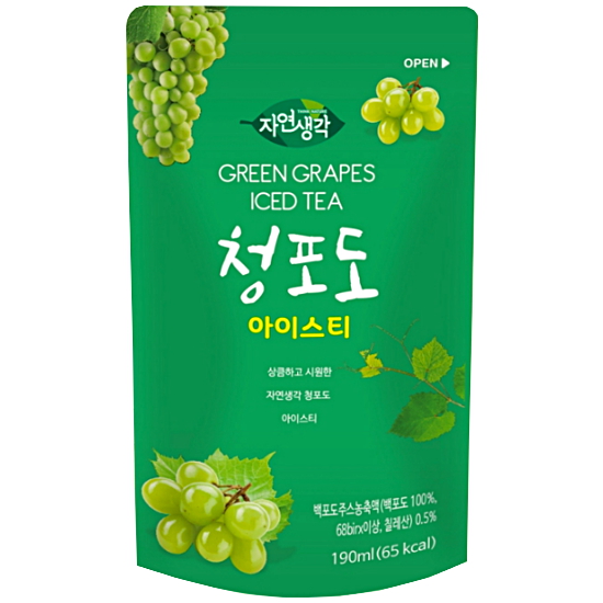  희창유업 자연생각 청포도 아이스티 190ml [10개] 상품이미지