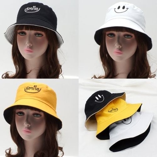 SMC W364C67 코튼 양면 벙거지 S1238 양면스마일  면벙거지 버킷햇 남여공용 벙 복수할인