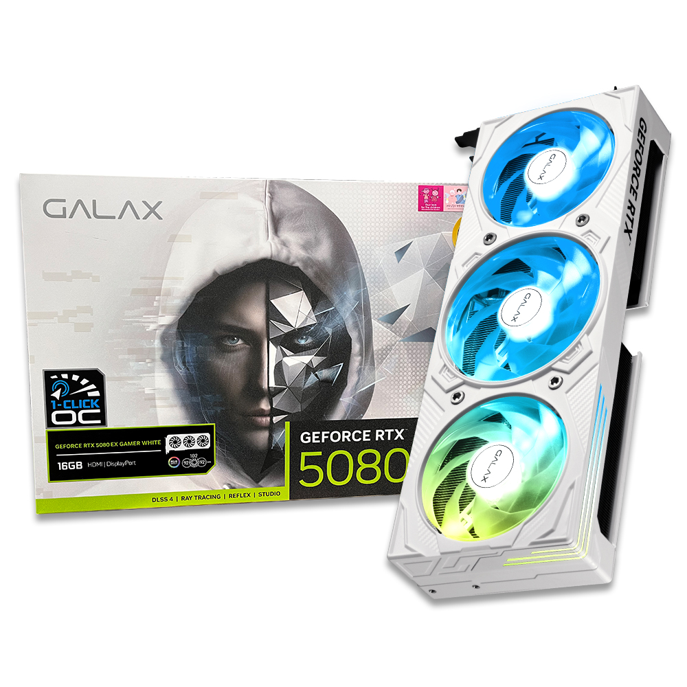 갤럭시 GALAX 지포스 RTX 5080 EX GAMER WHITE OC D7 16GB이미지입니다. 누르면 해당 게시물로 새창이동합니다.