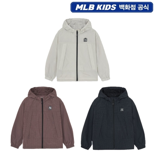 MLB키즈 스트릿 체크 립스탑 바람막이 (7AWJB0161)_이미지