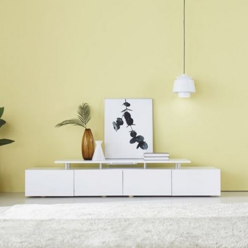 이노센트 블랑 상단선반 LED 거실장 2200