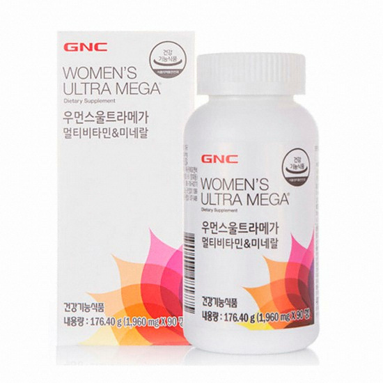 GNC 우먼스울트라메가 멀티비타민&미네랄 1,960mg 90정 (1개)