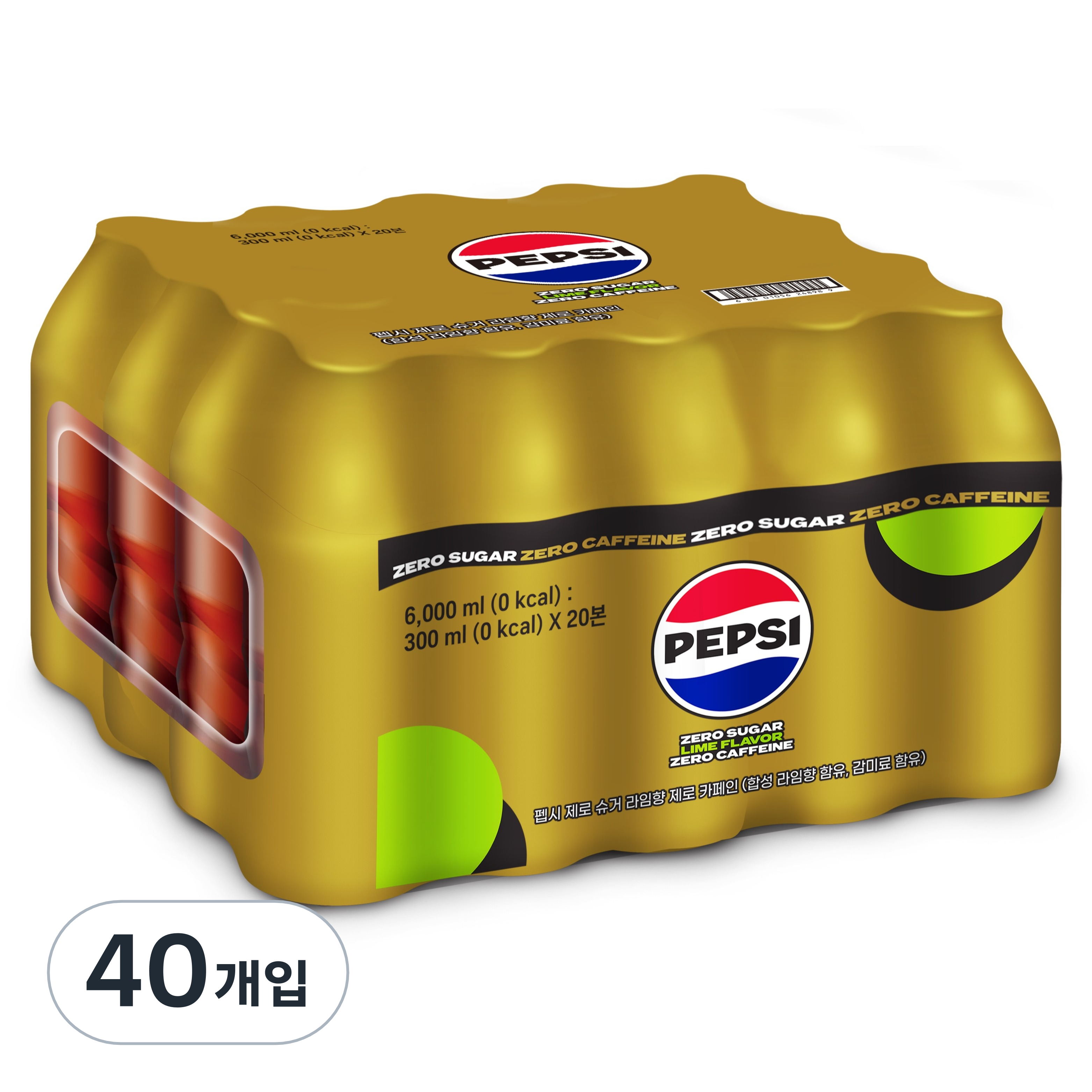 롯데칠성음료 펩시 제로 슈거 라임향 제로 카페인 300ml (40개)_이미지