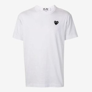 플레이 블랙 하트 티셔츠 화이트 AX-T064-051-2