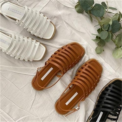 짝꿍닷컴 짝꿍닷컴 심플 데일리 모던  발등 스트랩 플랫 샌들 RJ au3327_이미지