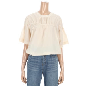 데코앤이 나인식스뉴욕(96NY) 라운드넥 밴딩 포인트 블라우스 NO6SH025M0