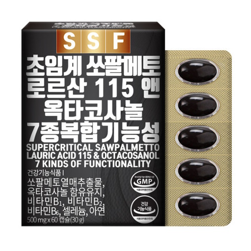 순수식품 초임계 쏘팔메토 로르산 115 옥타코사놀 500mg 60캡슐 (6개)