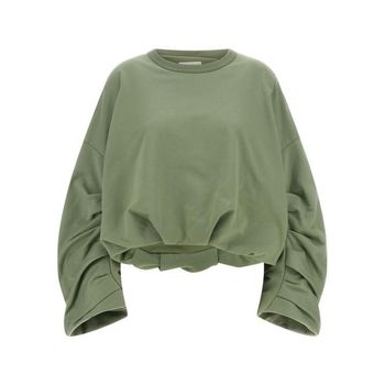 드리스반노튼 박시 실루엣 롤드 헴 그린 스웨트셔츠 153185351_이미지