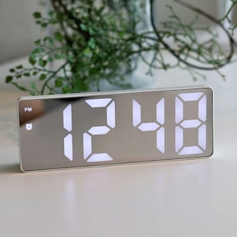 레벤데코 거울 LED 건전지 무선 유선 디지털 <b>벽시계</b>