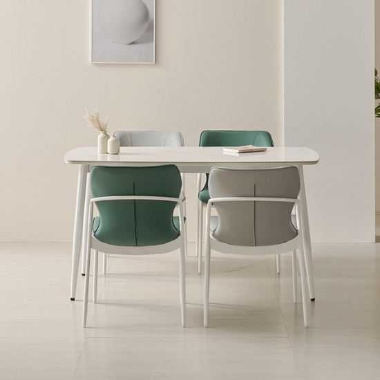 라로퍼니처 세리스 24T 유광 저소음 포세린 세라믹 식탁 1400 (의자4개)_이미지