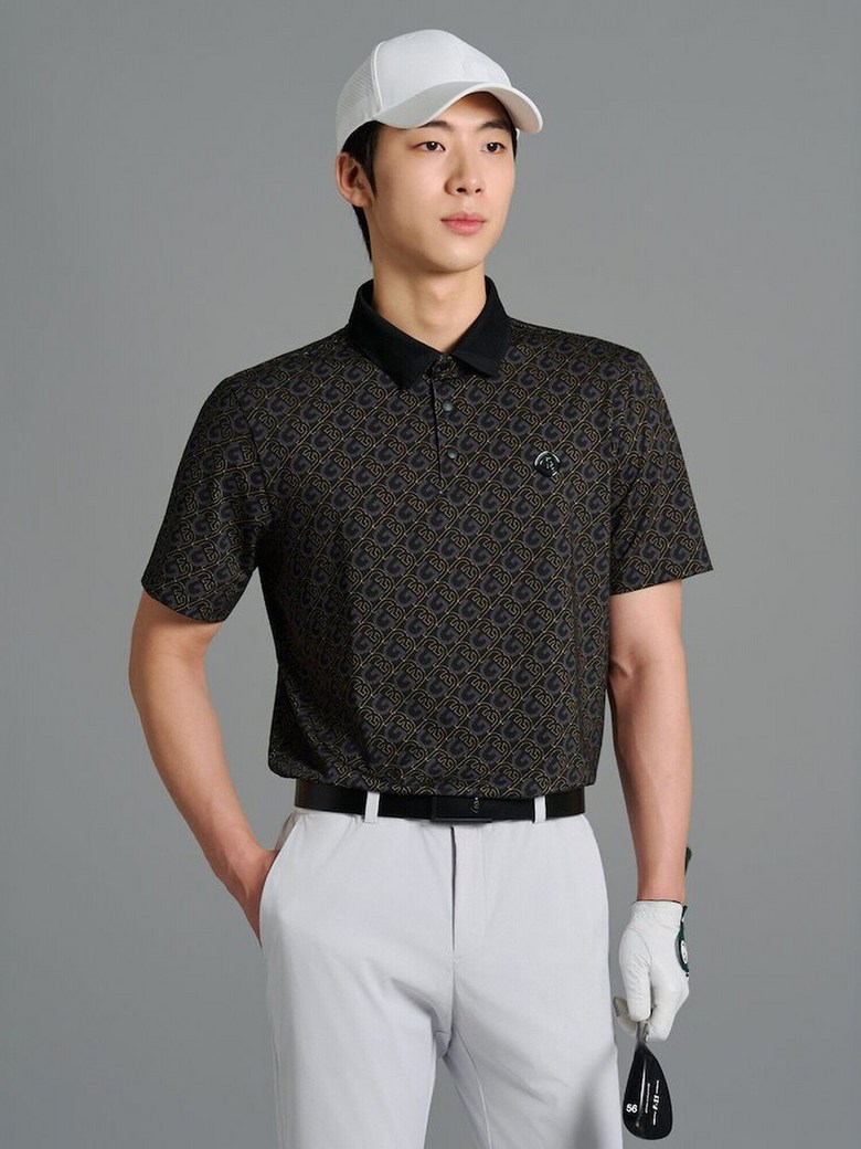 B_under 남성 심볼 패턴 반소매 티셔츠 블랙 BJ6542M365 566896 검정색 XL