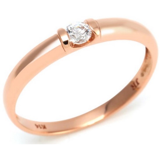 비앤비골드 14K 3mm 원큐빅 볼륨 밴드 반지 RCW20206