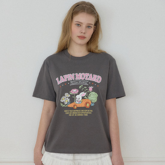 아워호프 캐롯 래빗 티셔츠 Charcoal HK26SP-TS31-CHA