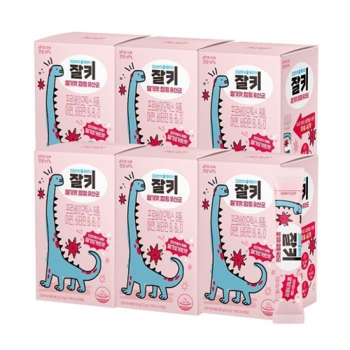  빙그레 잘키 딸기맛 팝핑 유산균 30포 [6개]
