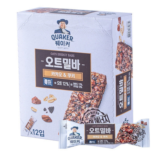 퀘이커 오트밀바 카카오 쿠키 12개입 420g (1개)_이미지
