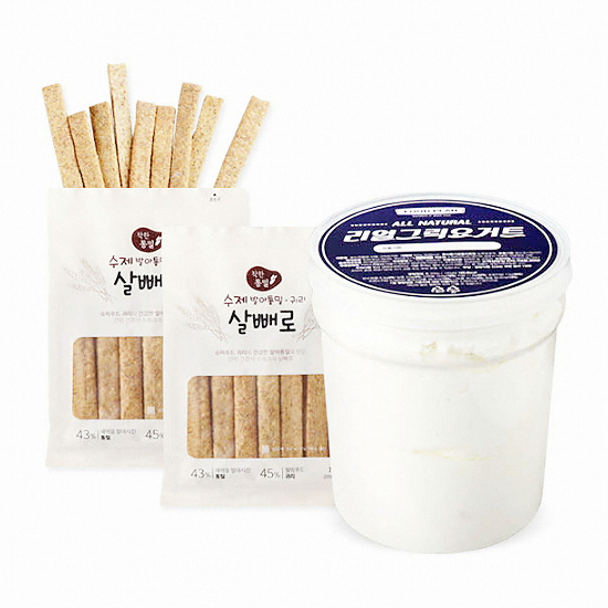 수제 발아통밀 귀리 살빼로 70g x 2개+푸드앤플랜 리얼 그릭 요거트 500g