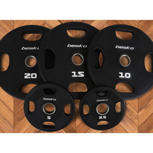 우성레포츠 아리프 TPU 4홀 중량 우레탄원판 (20kg, 2개)_이미지