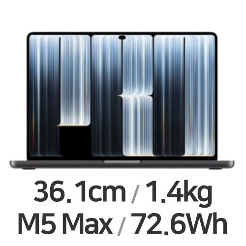 APPLE 맥북프로14 PROLED XDR M5맥스 18코어 CPU, 40코어 GPU 블랙