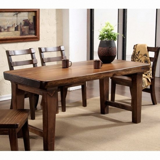 해찬솔원목이야기 소나무 통원목 큰식탁 1600 (등받이의자4개 )_이미지